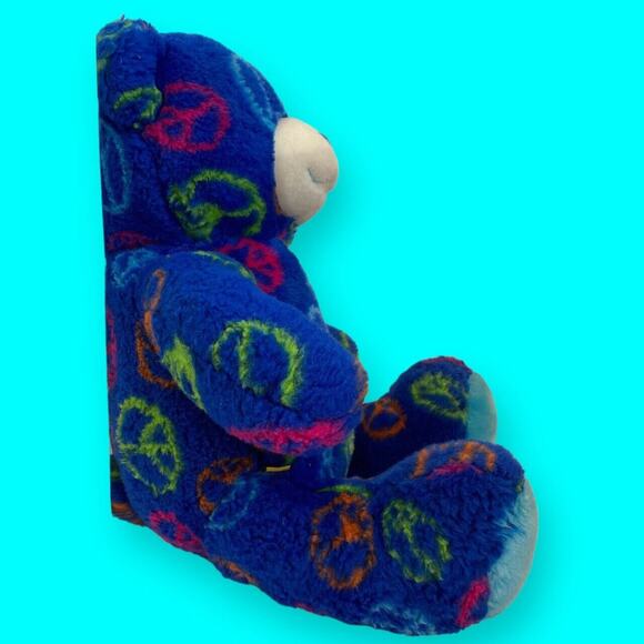 Build A Bear Workshop Blue Peace Sign Teddy Bear Plush 17" - Picture 2 of 10